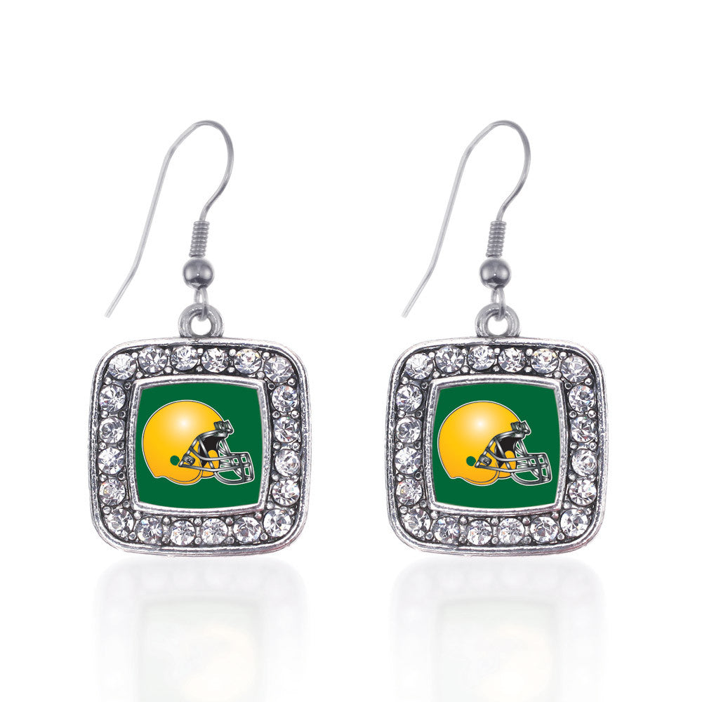 Green and Yellow Team Helmet Square Charm