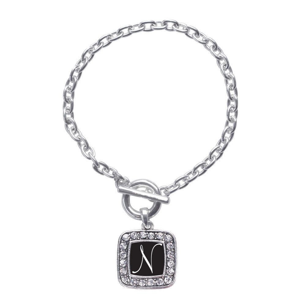 My Script Initials - Letter N Square Charm
