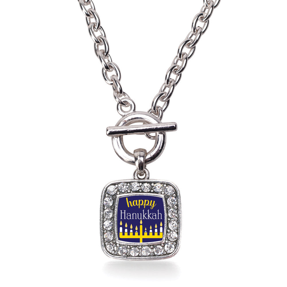 Happy Hanukkah Square Charm