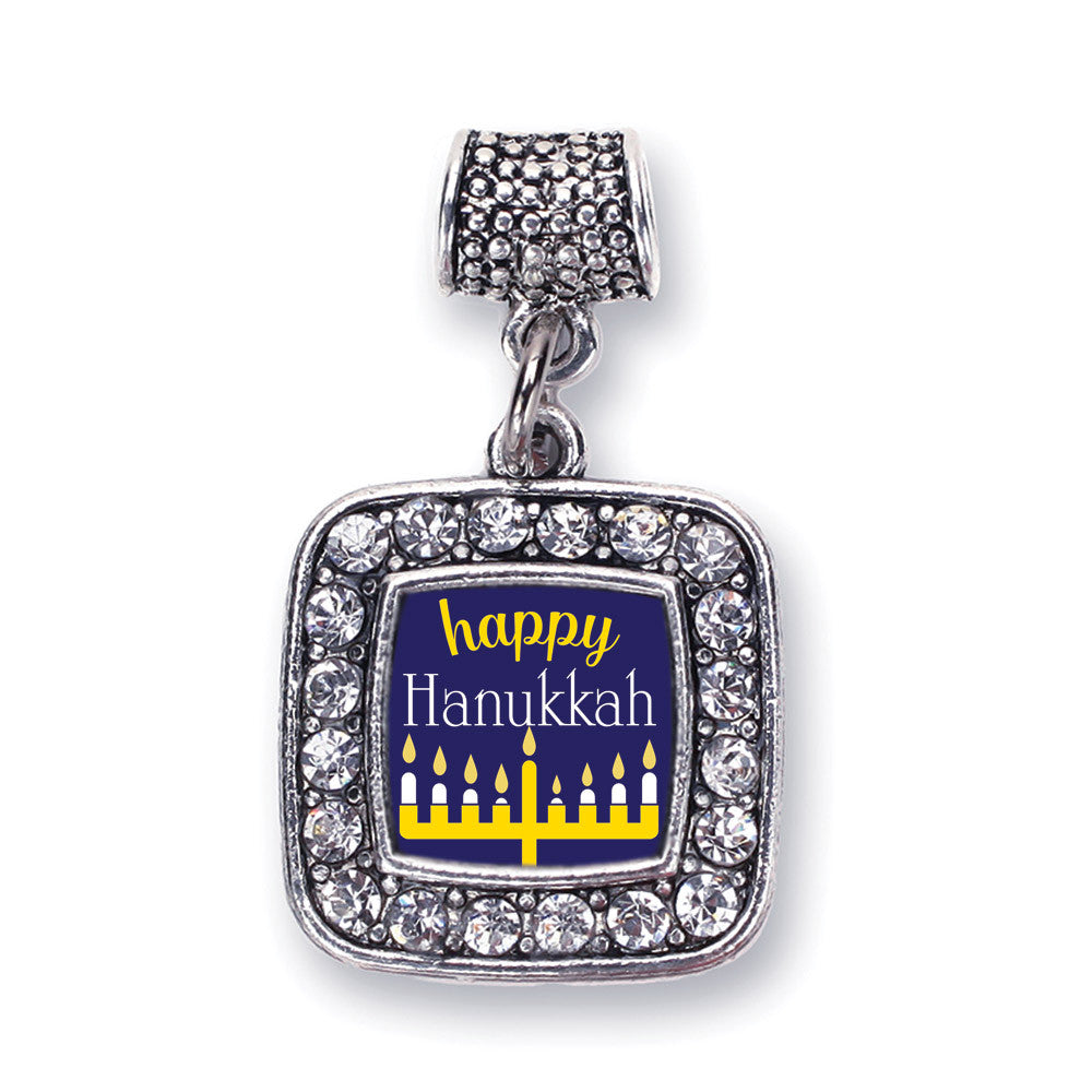 Happy Hanukkah Square Charm