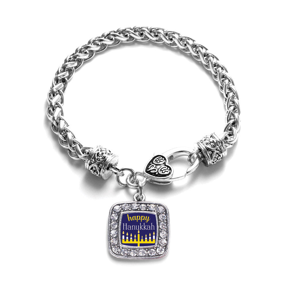 Happy Hanukkah Square Charm