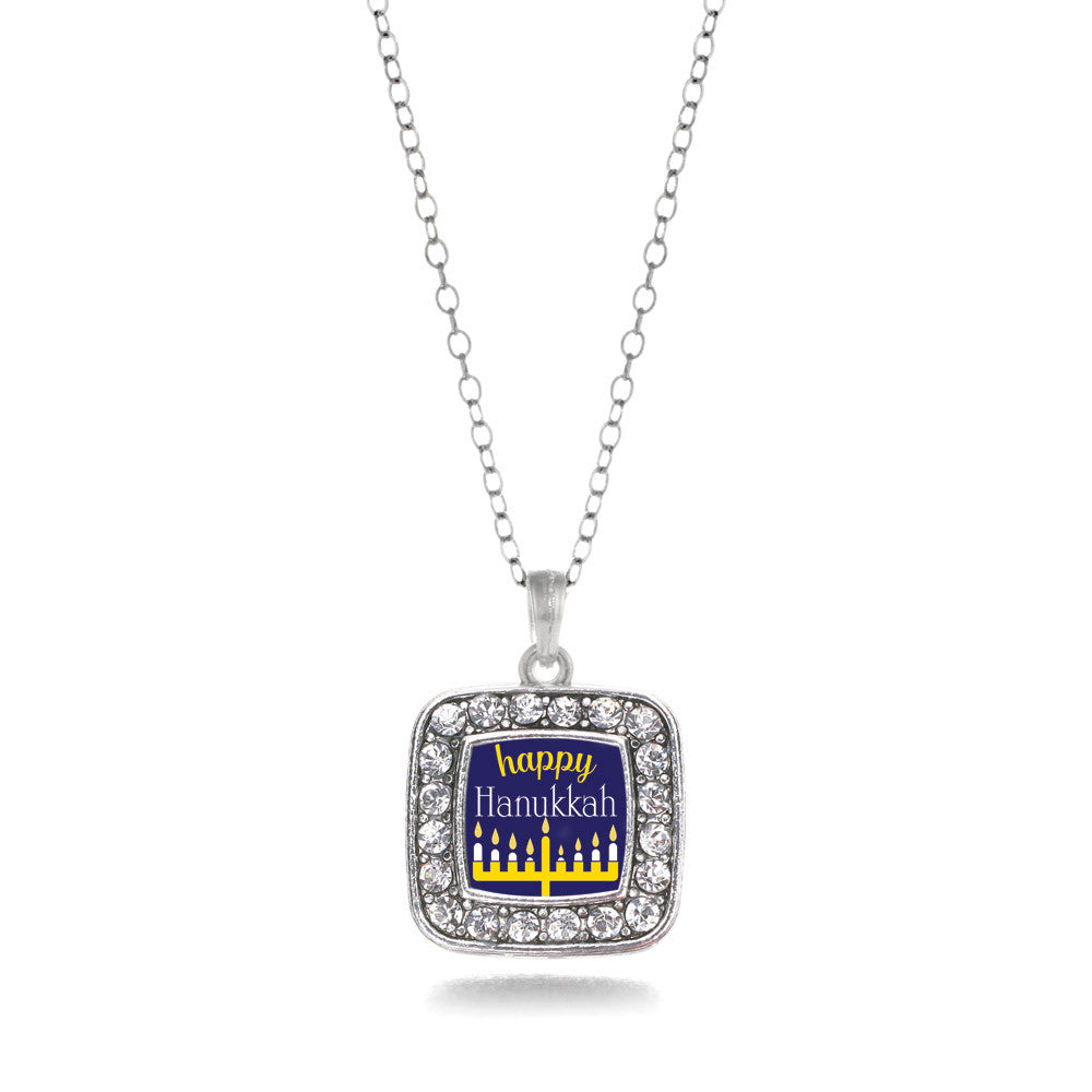 Happy Hanukkah Square Charm