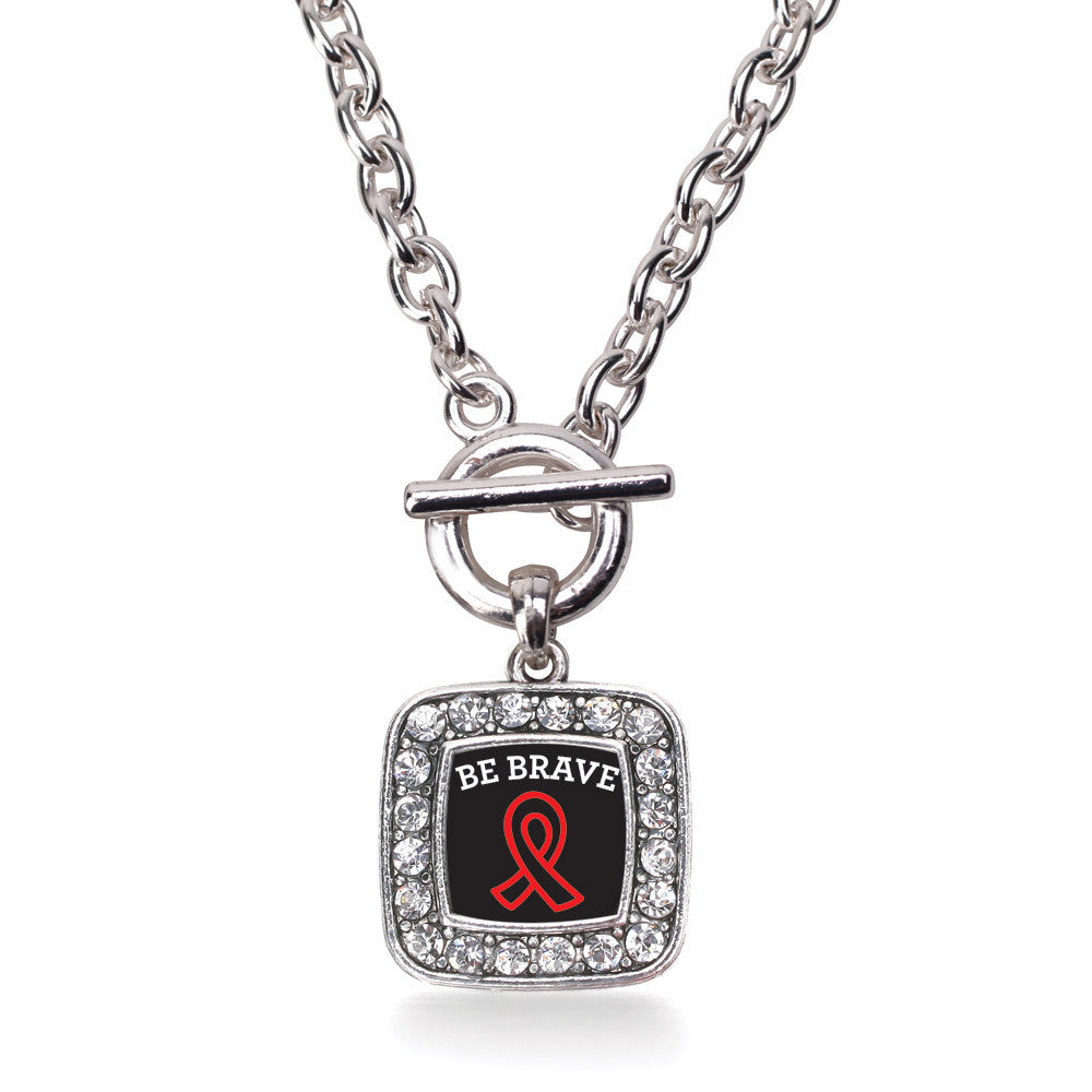 Be Brave Heart Disease Awareness Square Charm