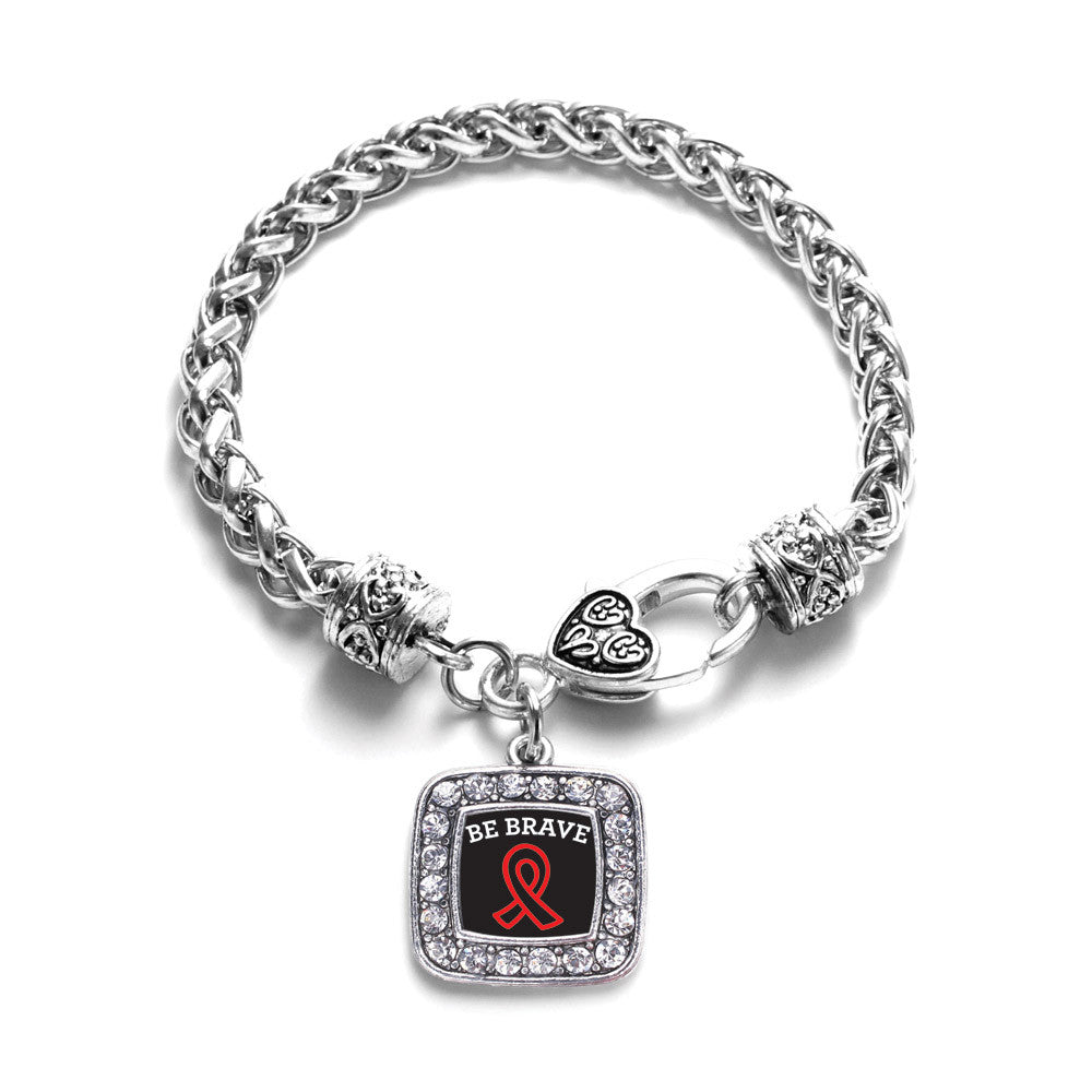 Be Brave Heart Disease Awareness Square Charm