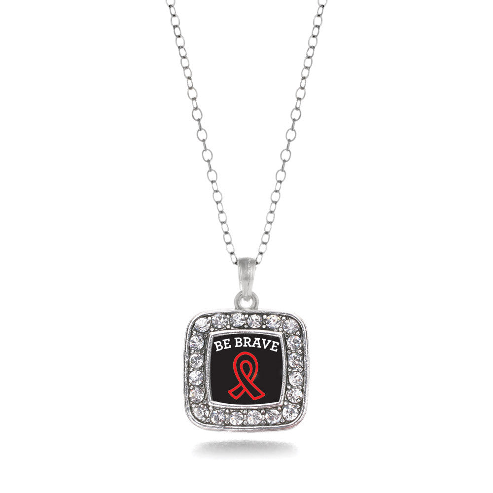 Be Brave Heart Disease Awareness Square Charm