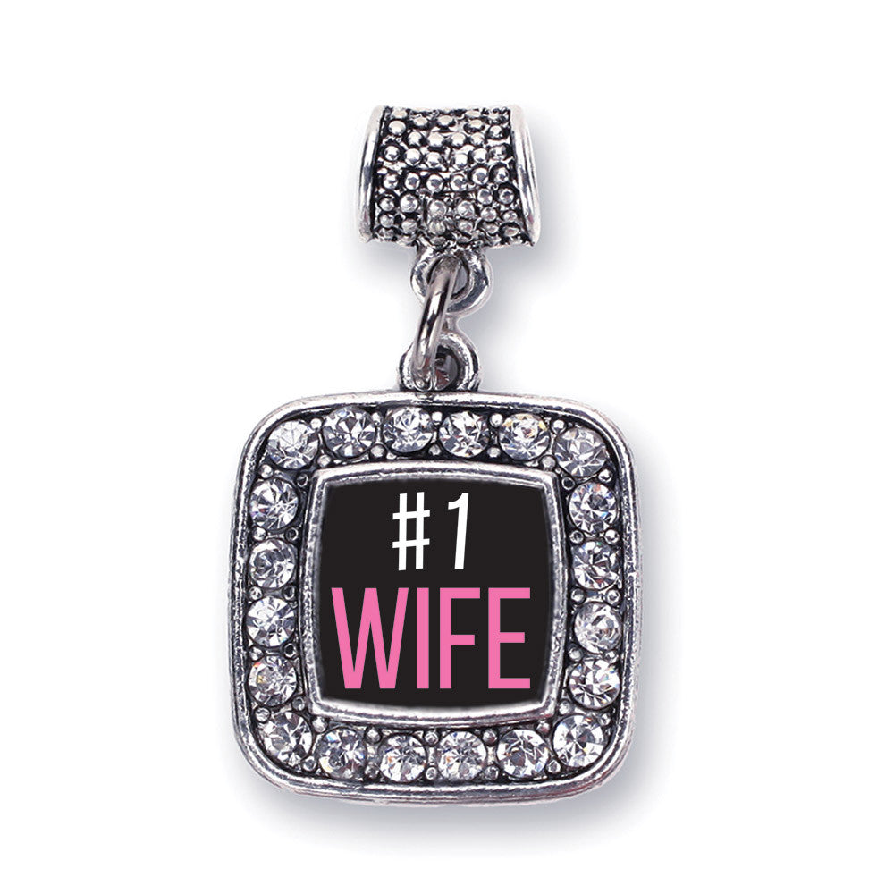 #1 Wife Square Charm