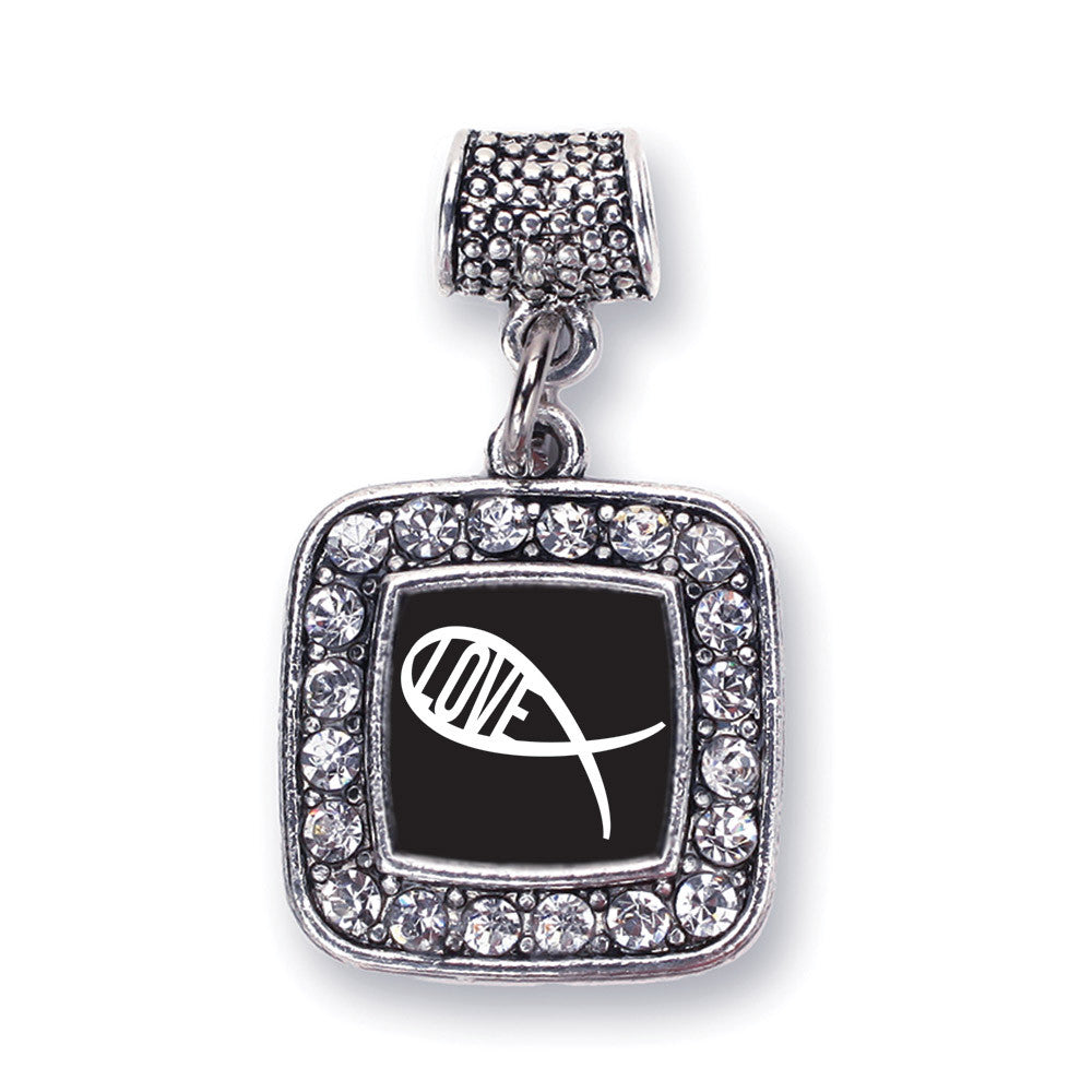 Christian Fish Love Square Charm