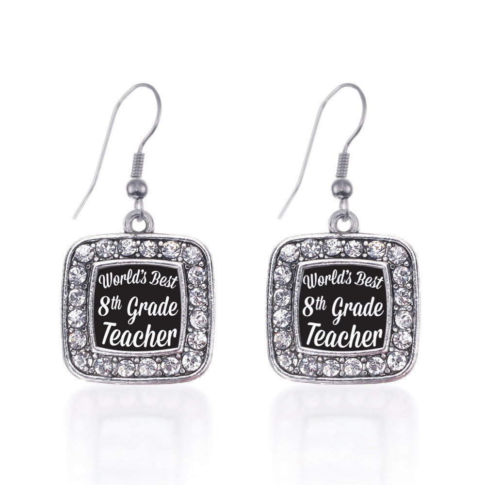 World's Best 8th Grade Teacher Square Charm