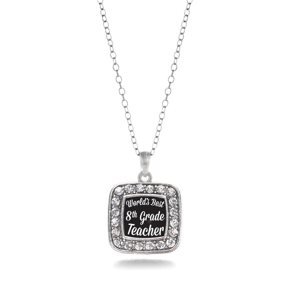 World's Best 8th Grade Teacher Square Charm