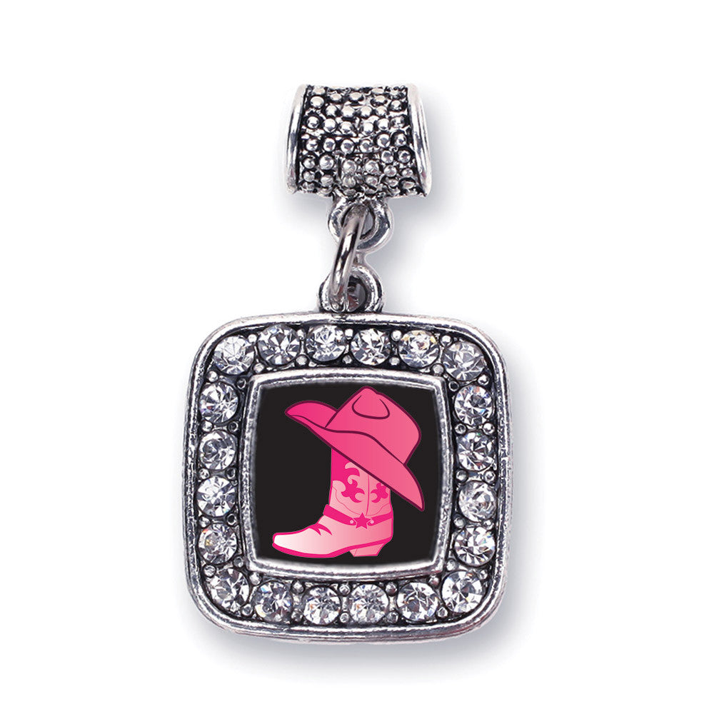 Cowgirl Boot Square Charm