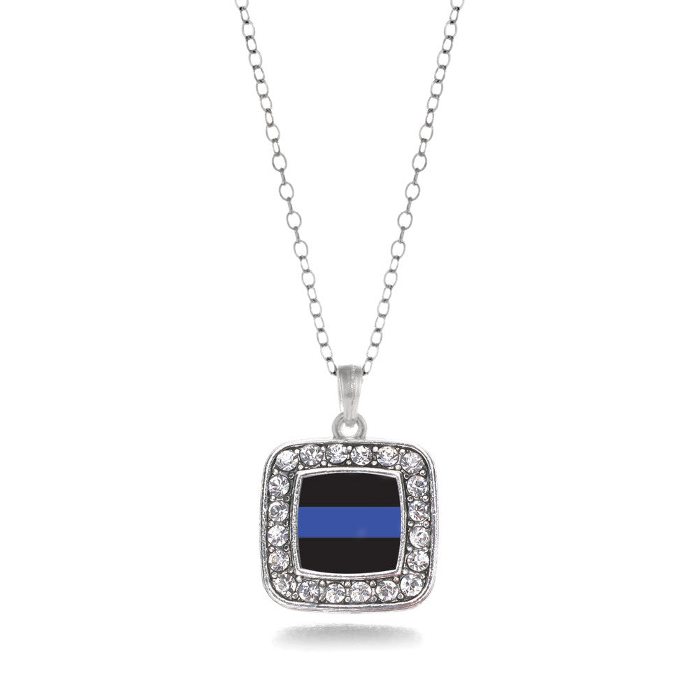 Blue Line Law Enforcement Support Square Charm