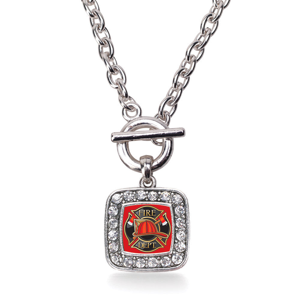 Fire Department Badge Square Charm
