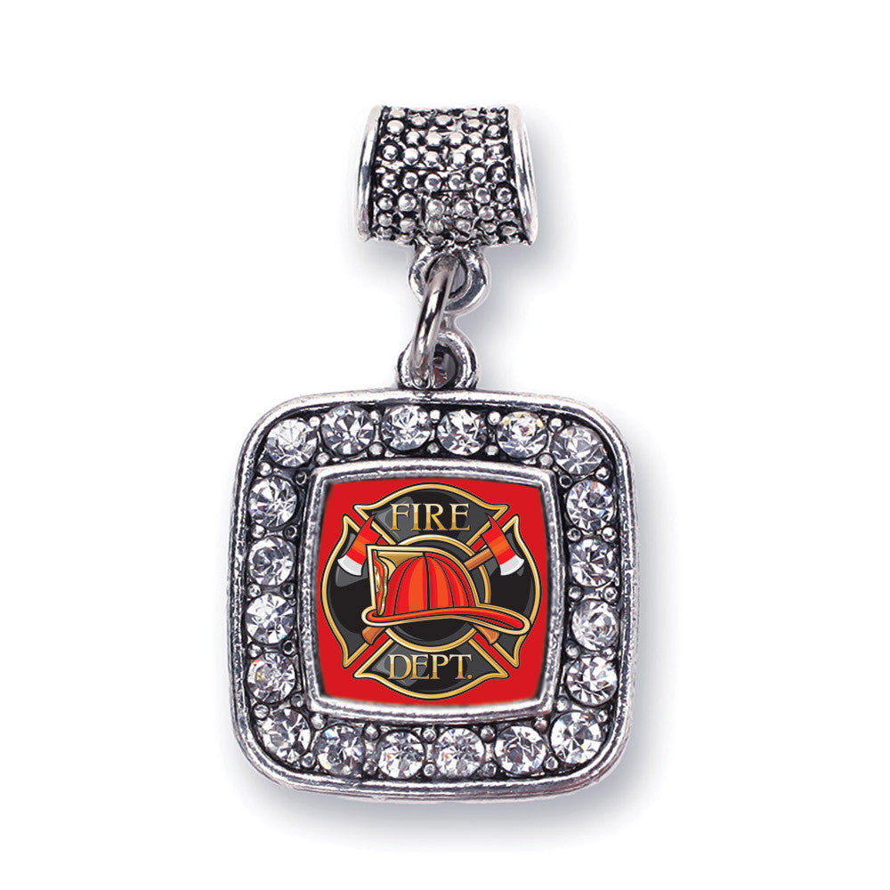 Fire Department Badge Square Charm