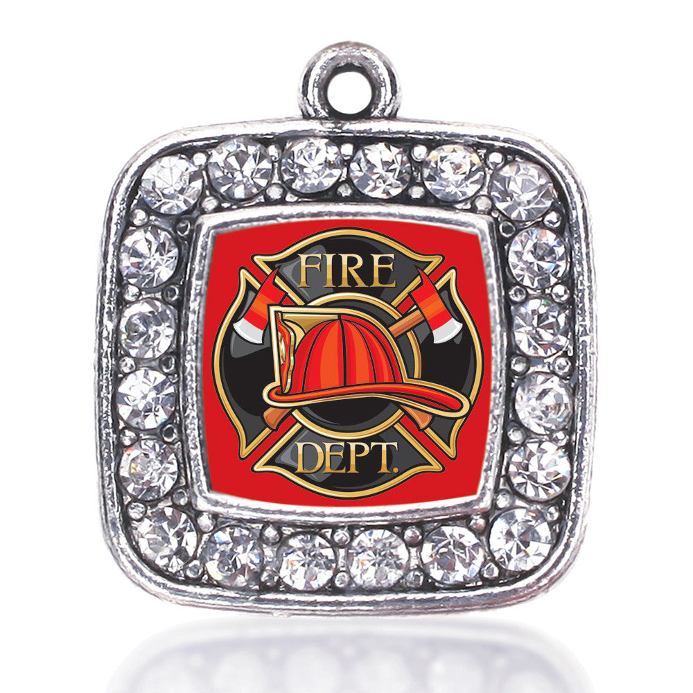 Fire Department Badge Square Charm