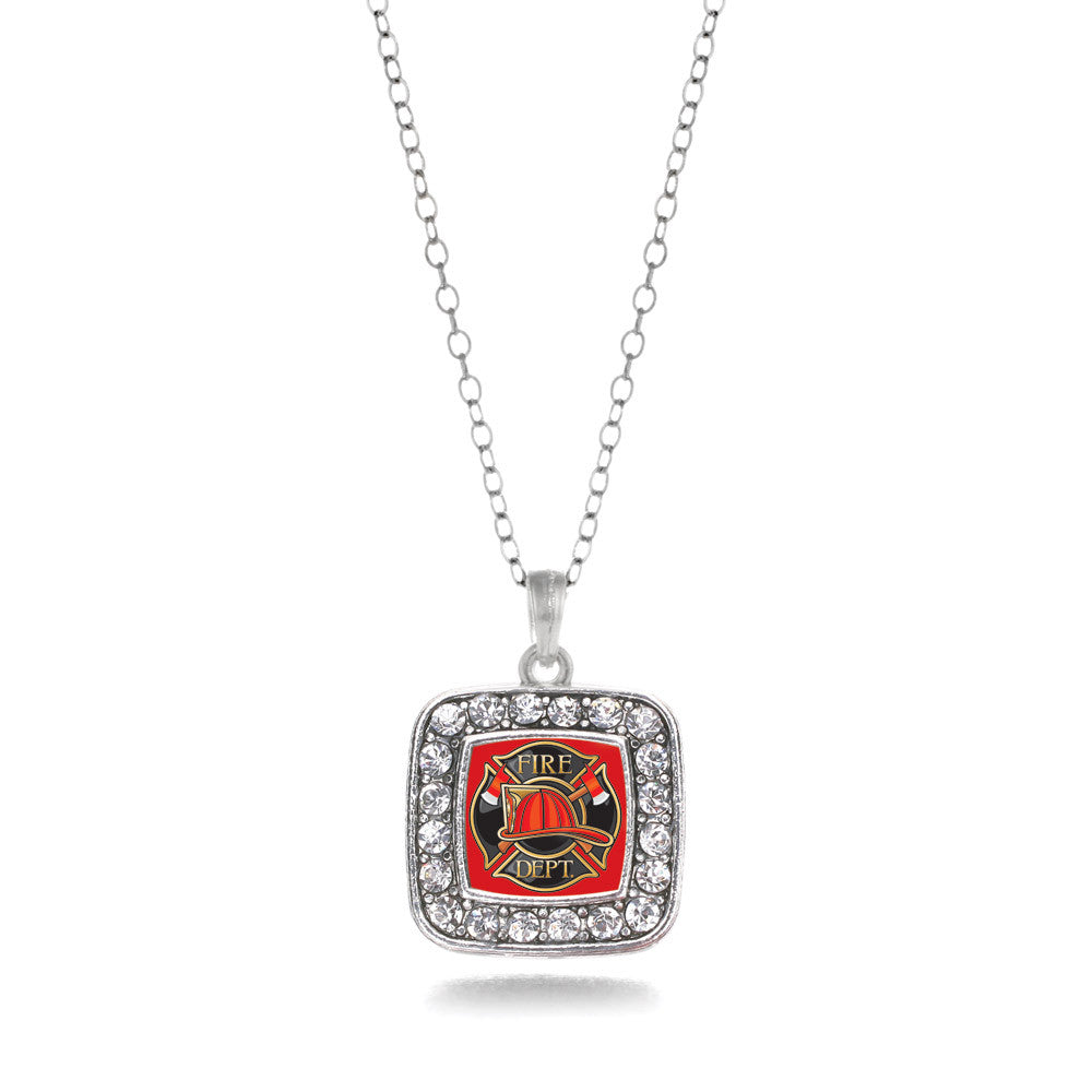 Fire Department Badge Square Charm