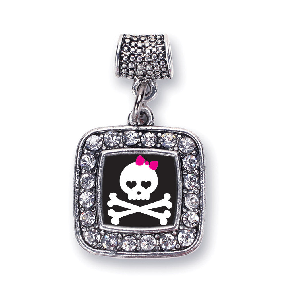 Cute Skull And Crossbones Square Charm