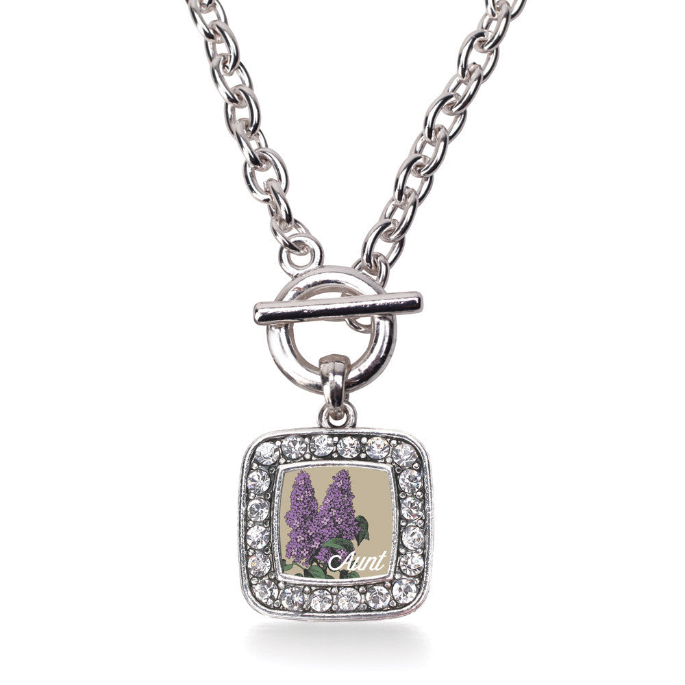 Aunt Lilac Flower Square Charm