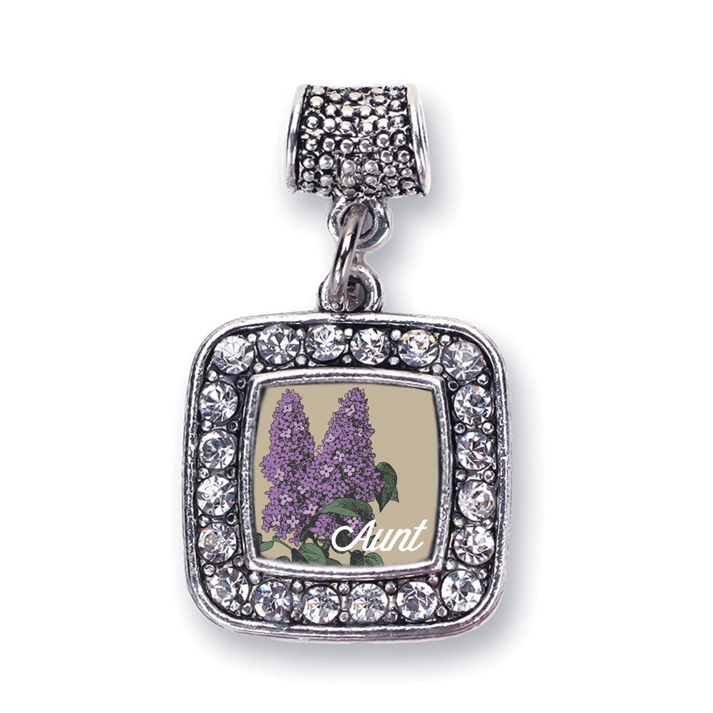 Aunt Lilac Flower Square Charm