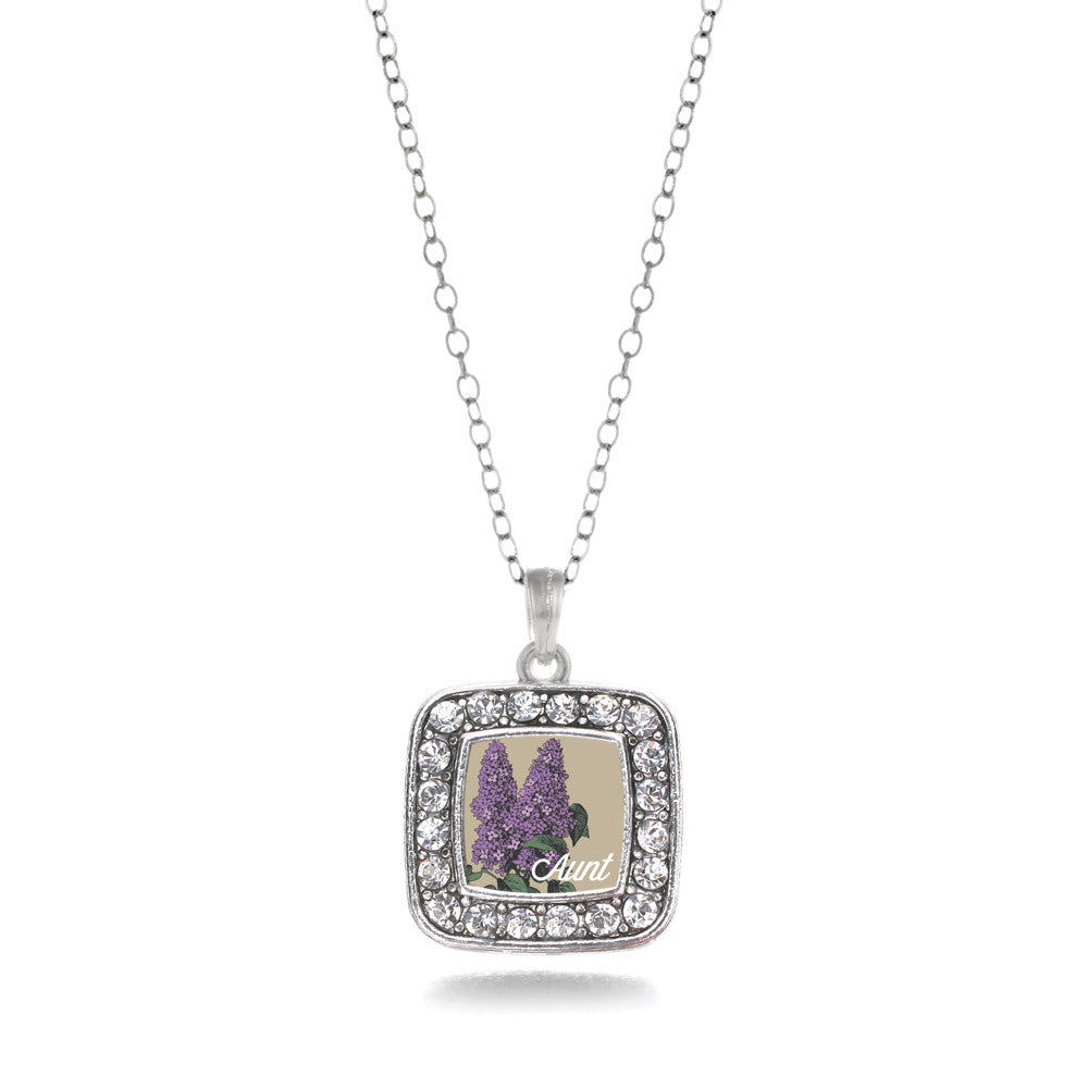 Aunt Lilac Flower Square Charm