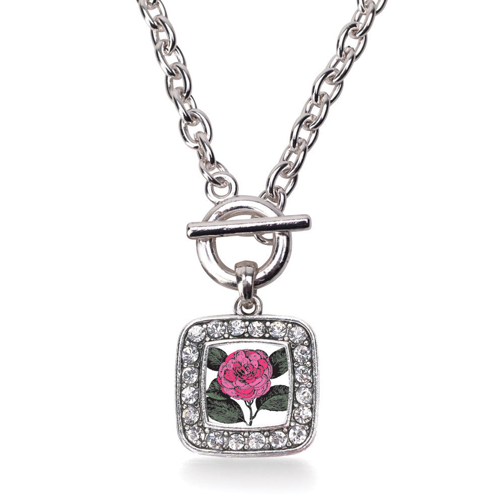 Camelia Flower Square Charm
