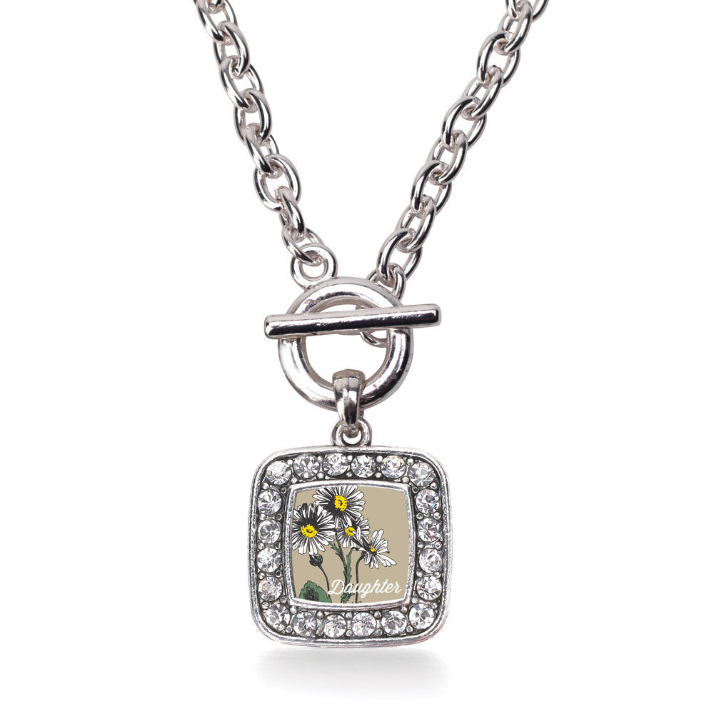 Daughter Daisy Flower Square Charm