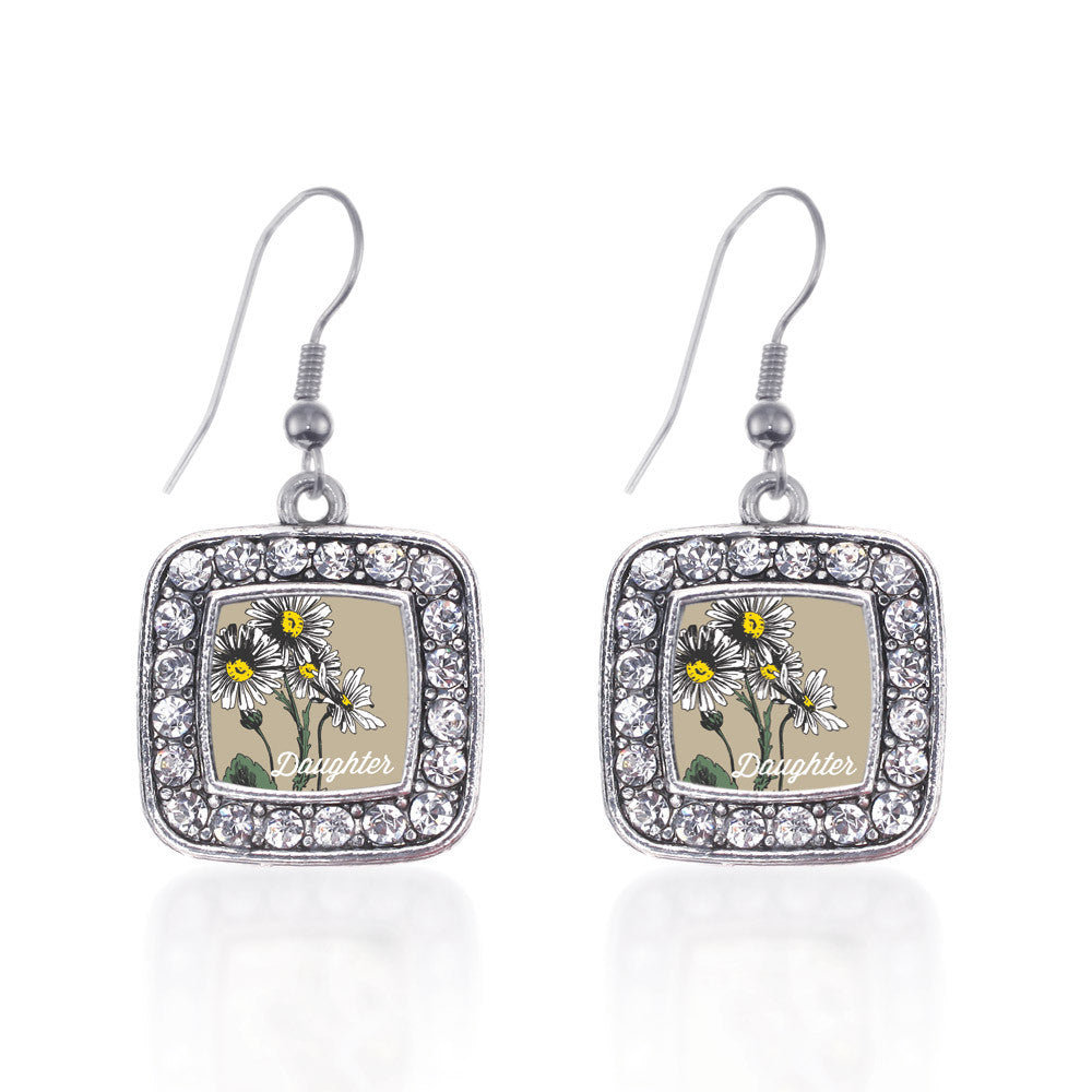 Daughter Daisy Flower Square Charm