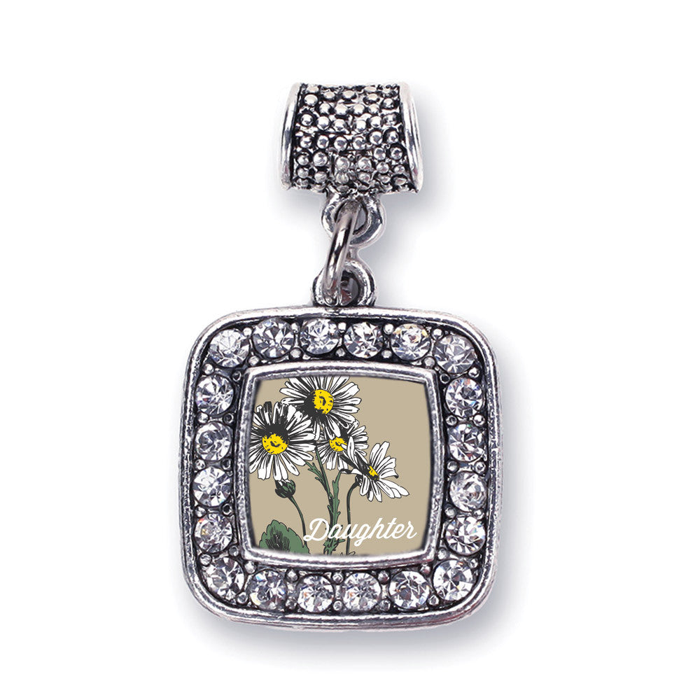 Daughter Daisy Flower Square Charm