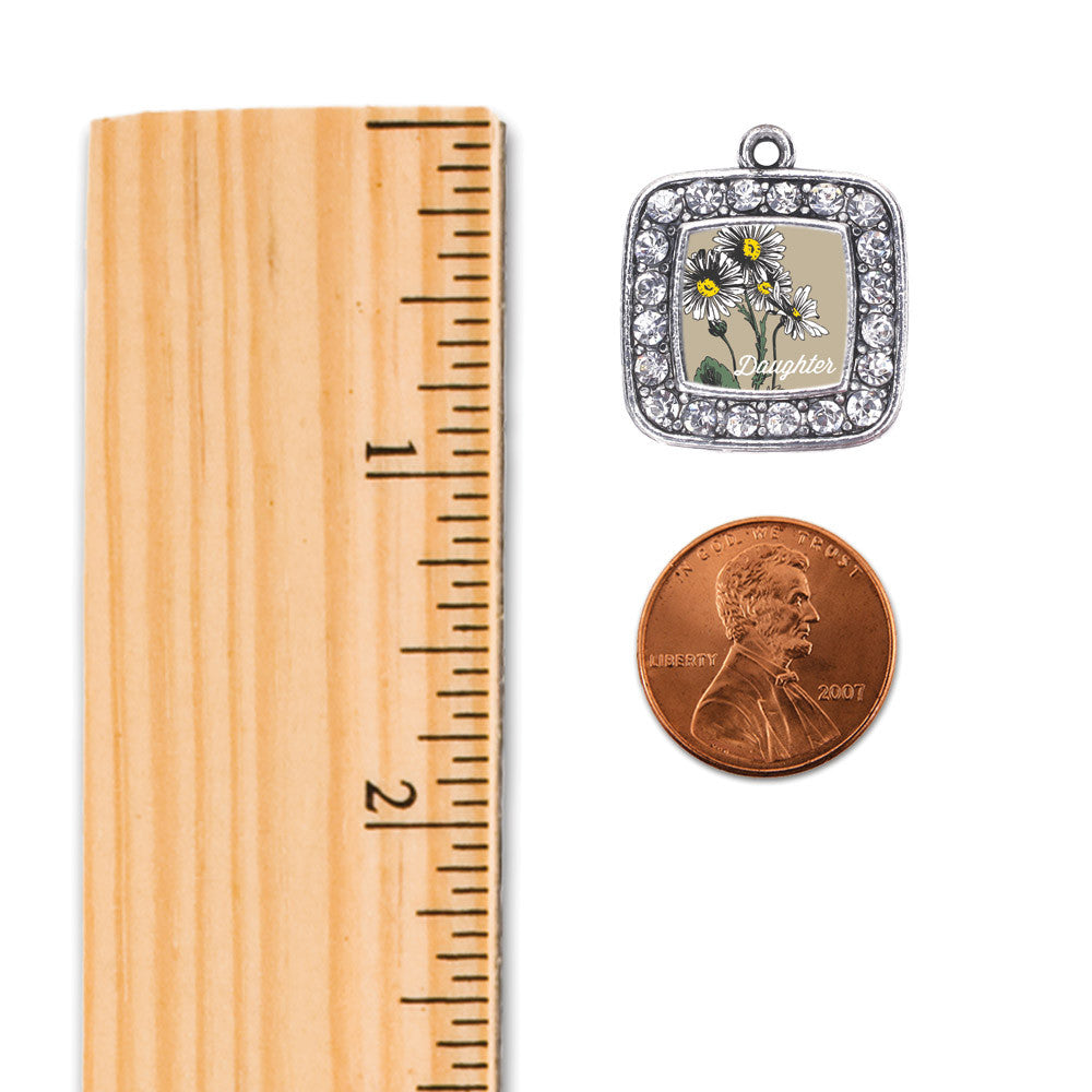 Daughter Daisy Flower Square Charm