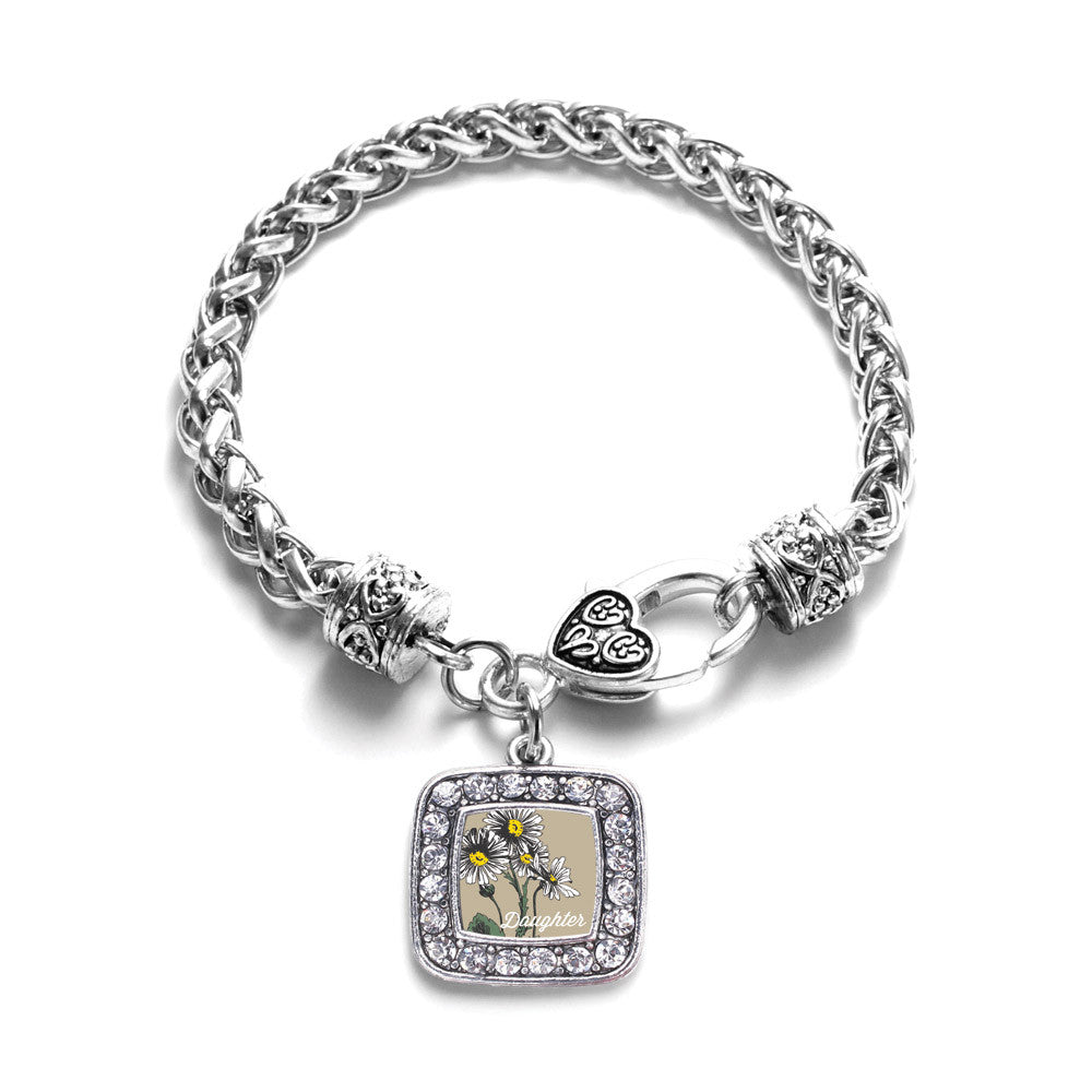 Daughter Daisy Flower Square Charm