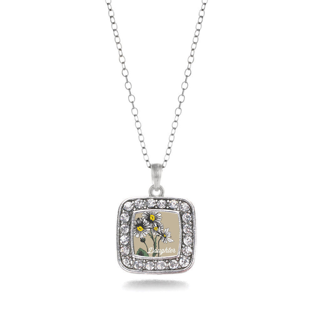 Daughter Daisy Flower Square Charm