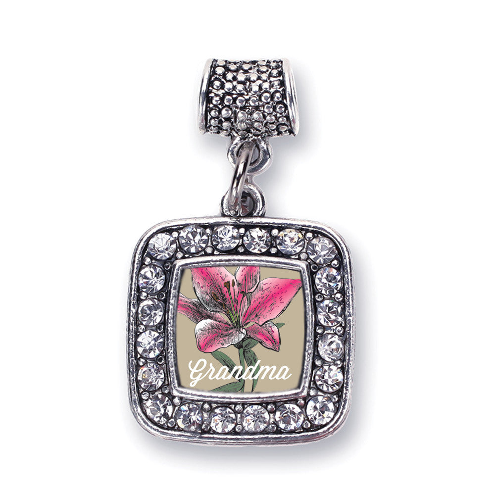 Grandma Lily Flower Square Charm