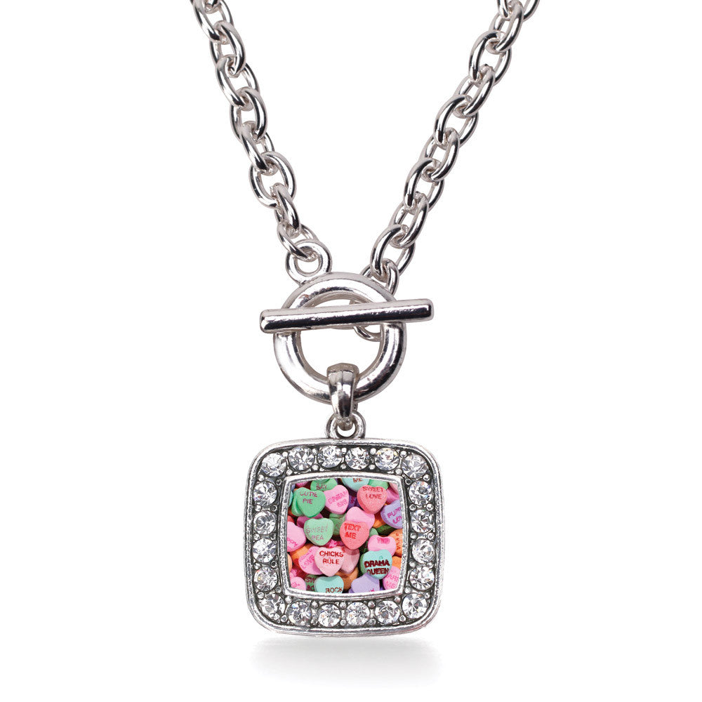 Candy Hearts Square Charm