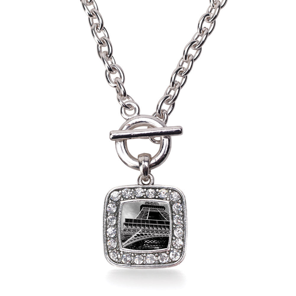 Black and Grey Eiffel Tower Square Charm