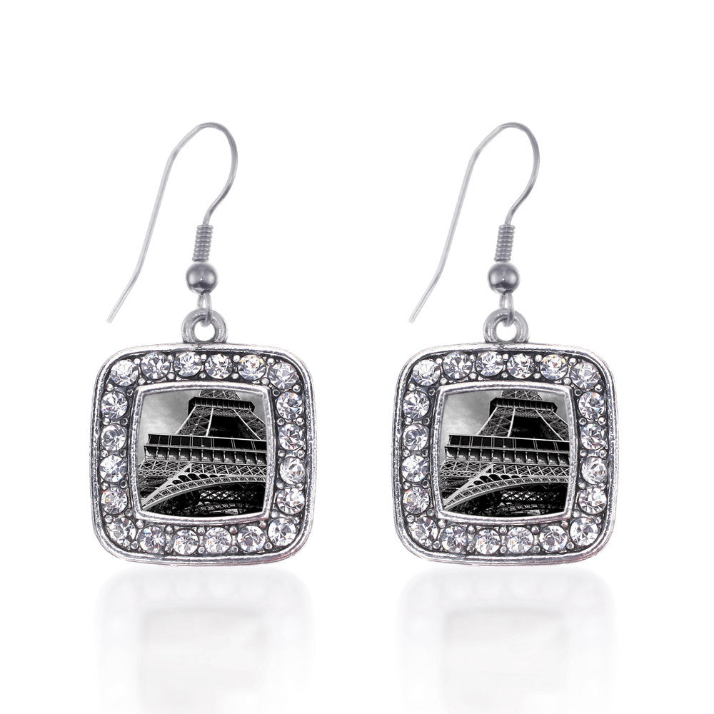 Black and Grey Eiffel Tower Square Charm