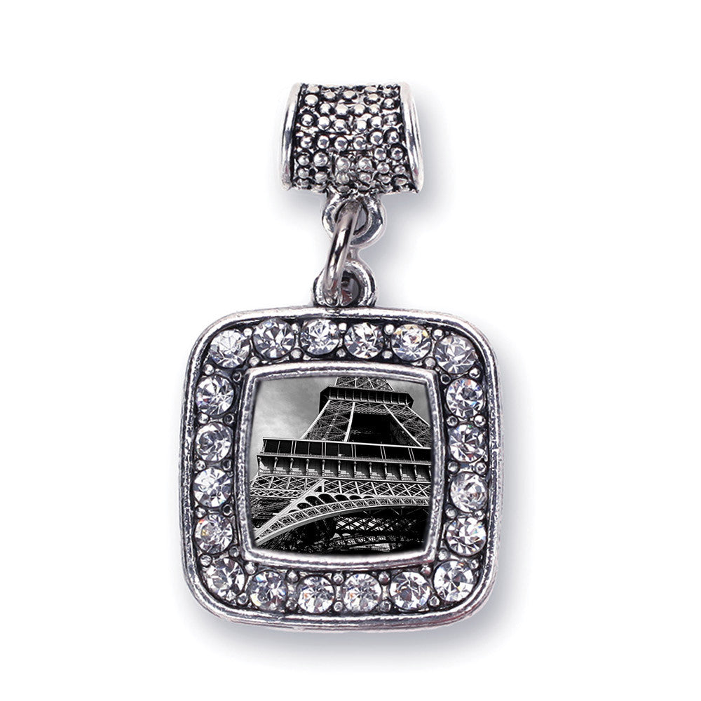 Black and Grey Eiffel Tower Square Charm