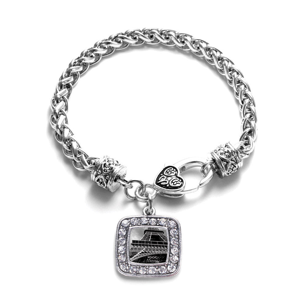 Black and Grey Eiffel Tower Square Charm