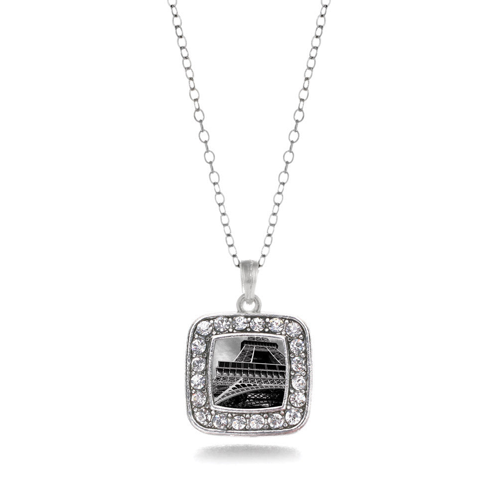 Black and Grey Eiffel Tower Square Charm