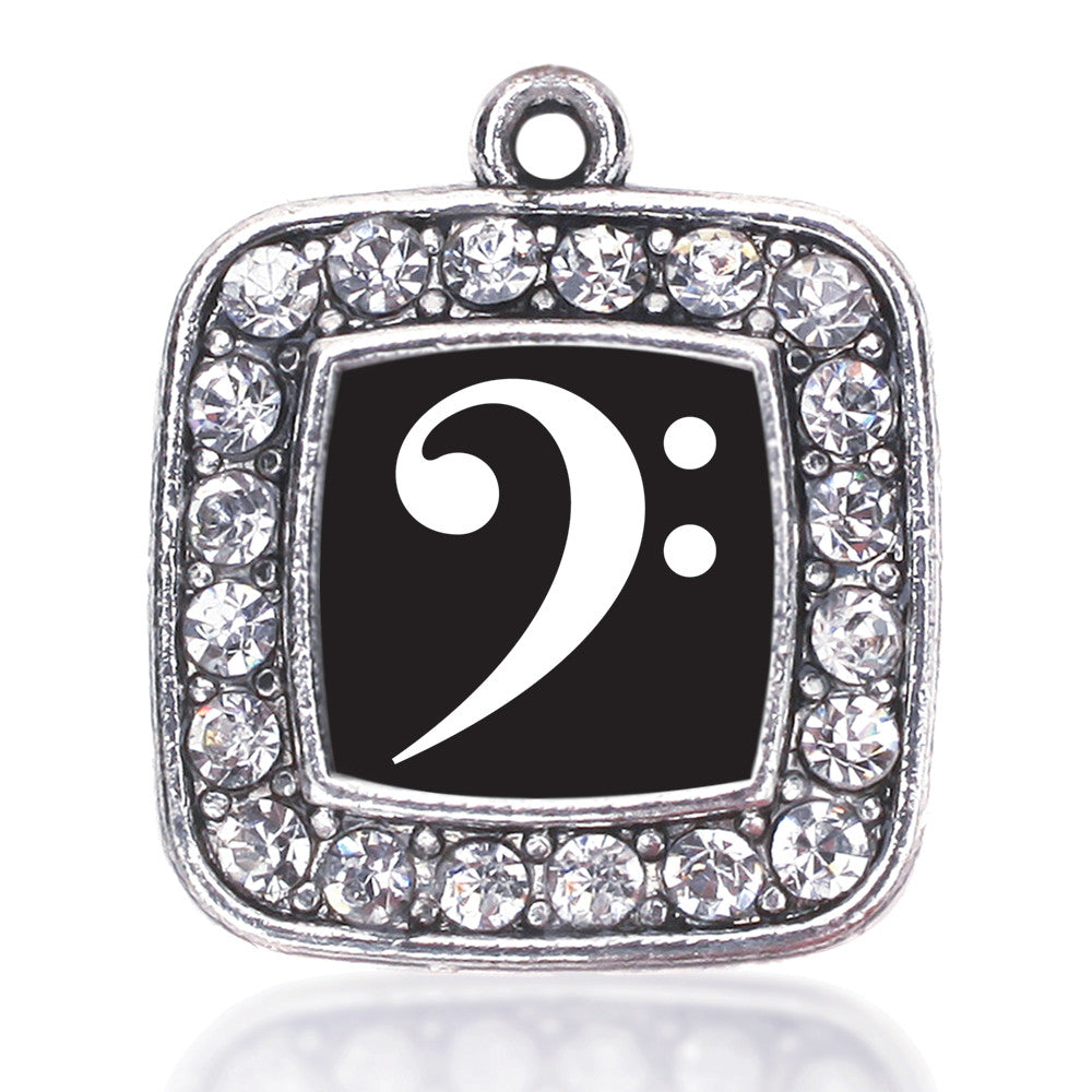 Bass Clef Square Charm