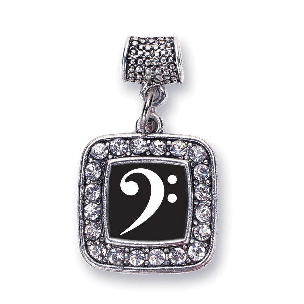 Bass Clef Square Charm