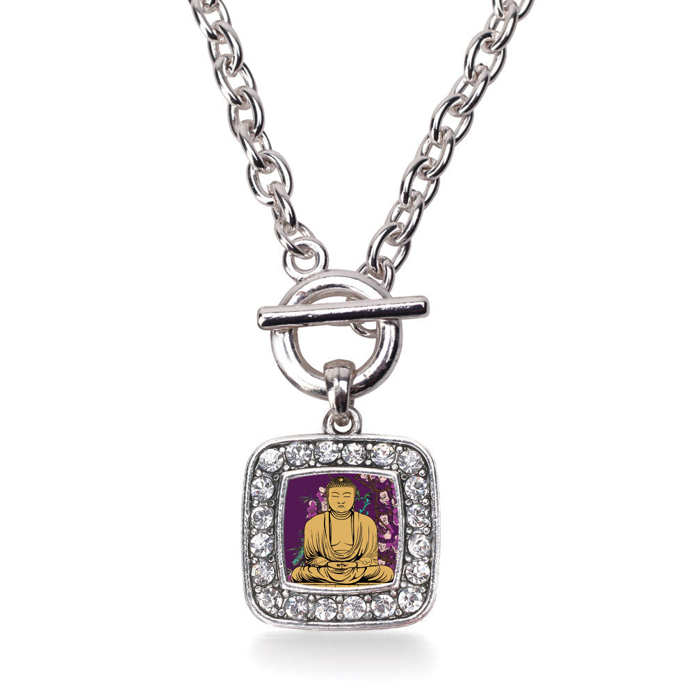 Buddha And Cherry Blossoms Square Charm