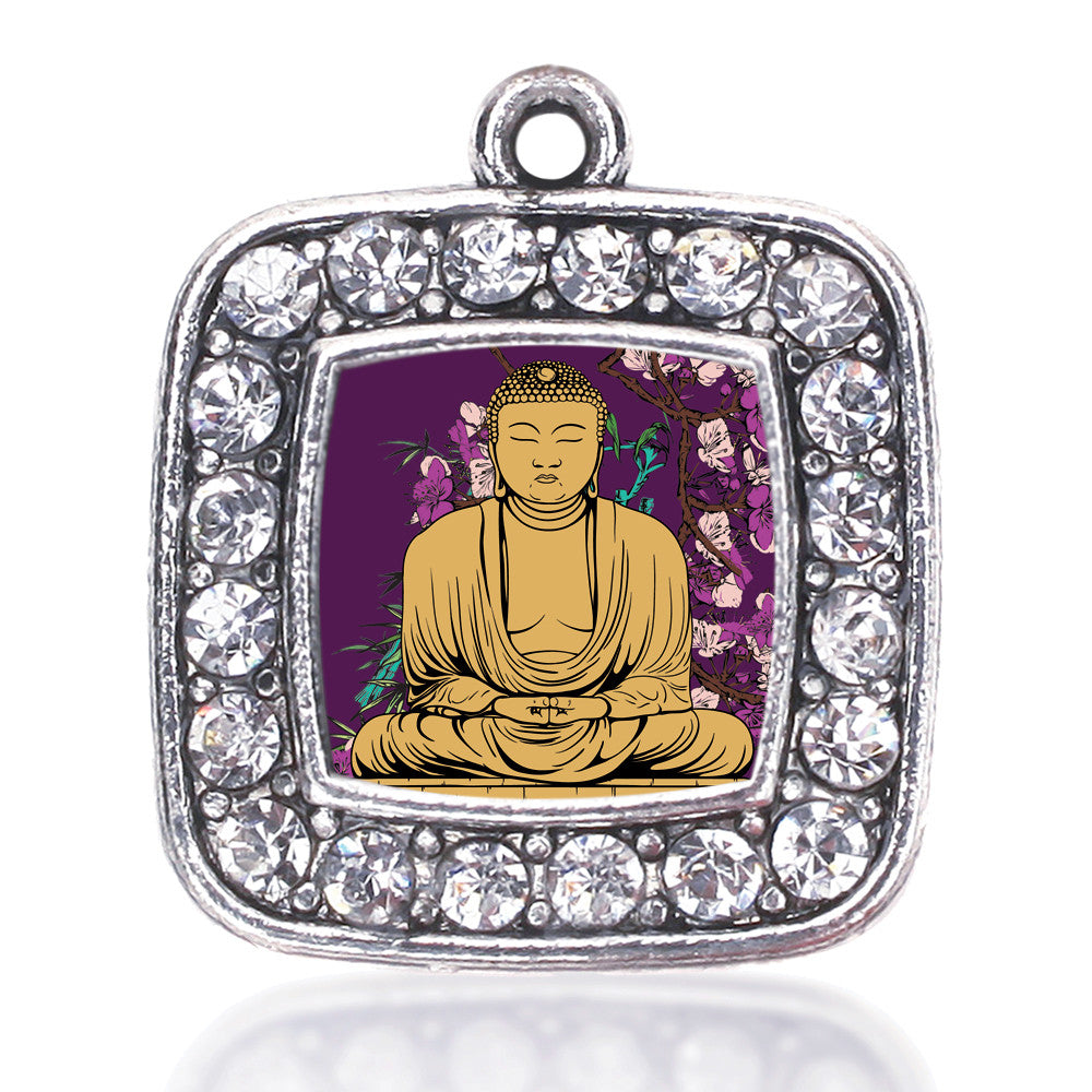Buddha And Cherry Blossoms Square Charm