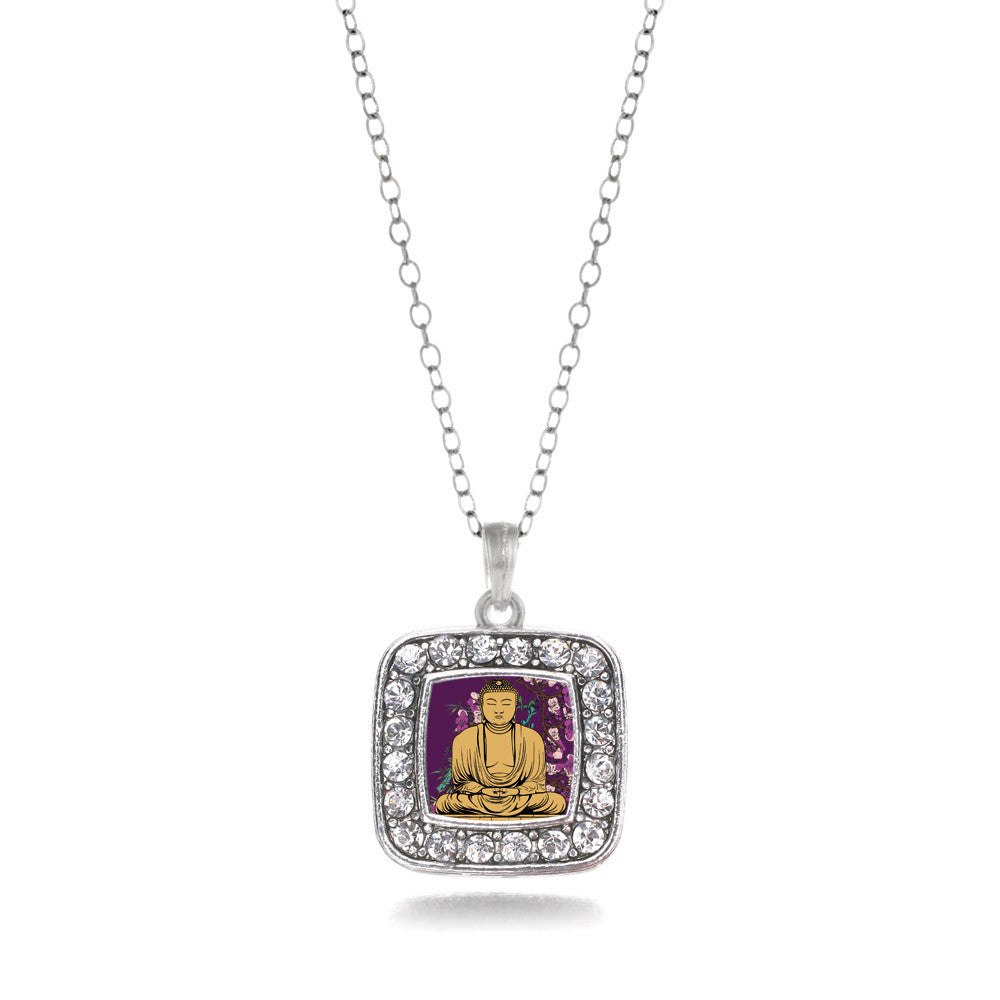 Buddha And Cherry Blossoms Square Charm