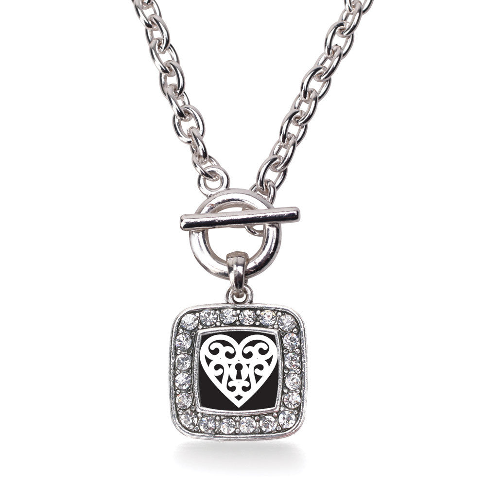 Heart Shaped Lock  Square Charm