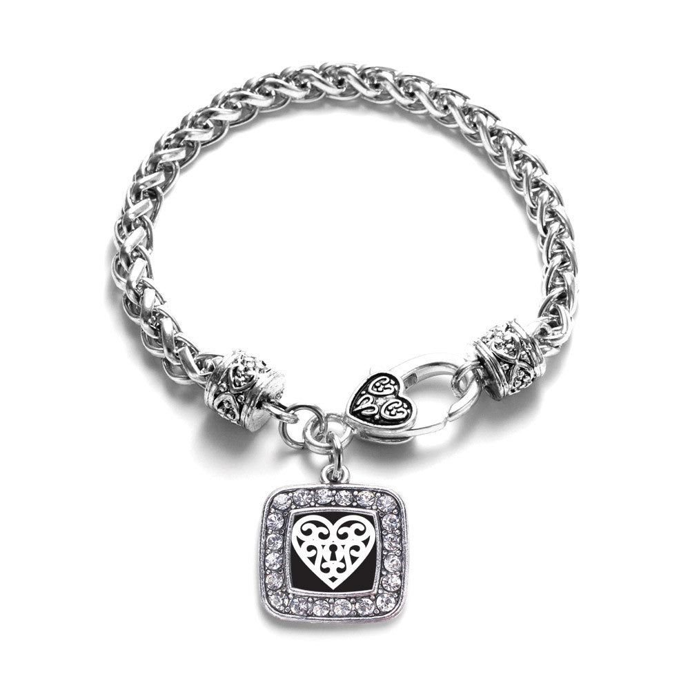 Heart Shaped Lock  Square Charm