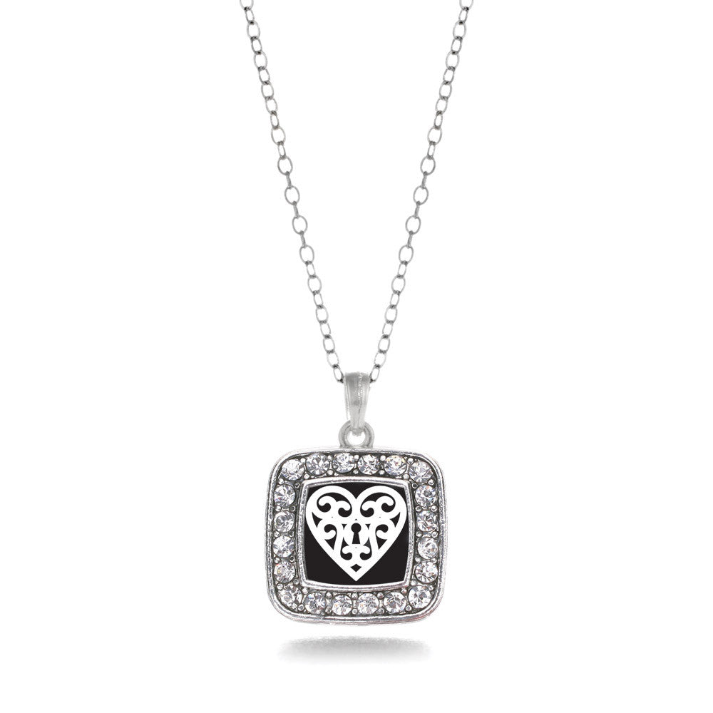 Heart Shaped Lock  Square Charm