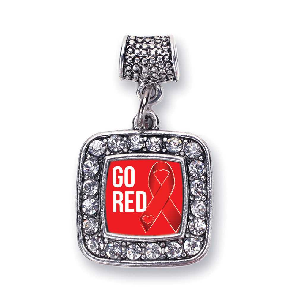Go Red Heart Disease Awareness Square Charm