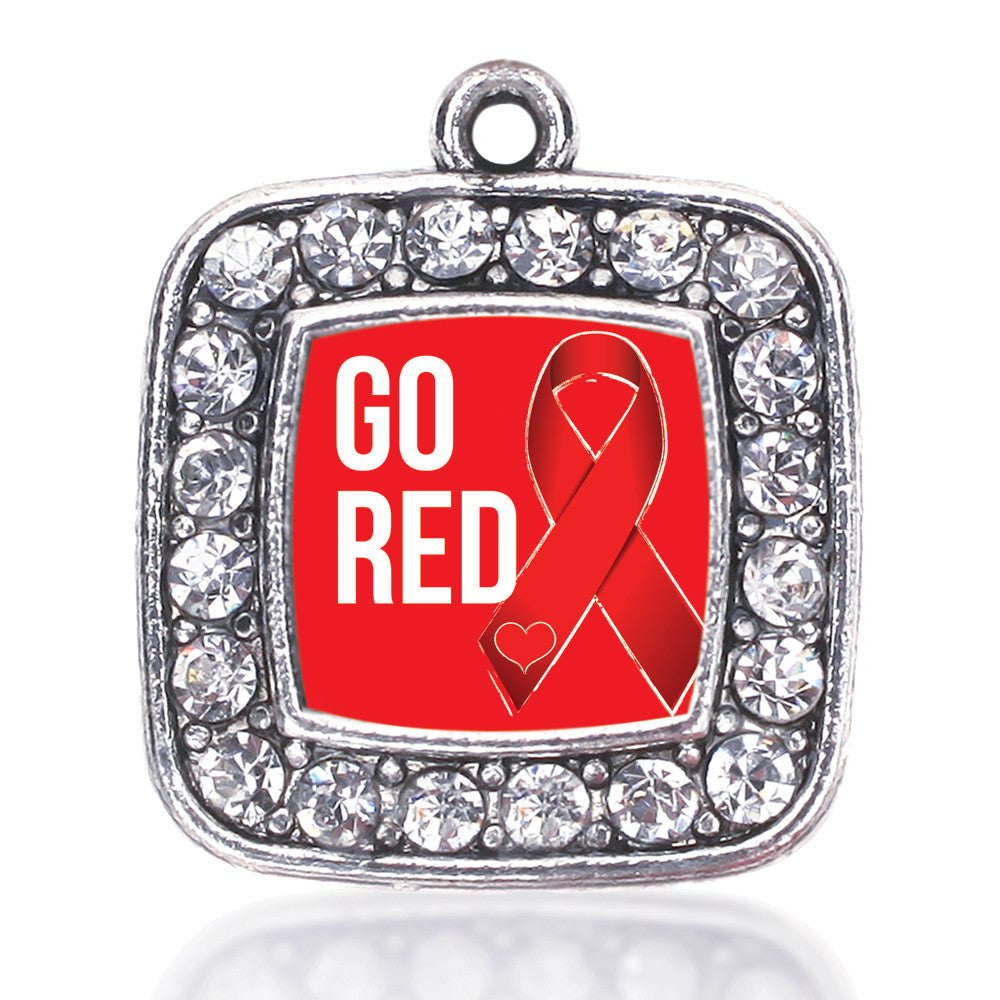 Go Red Heart Disease Awareness Square Charm