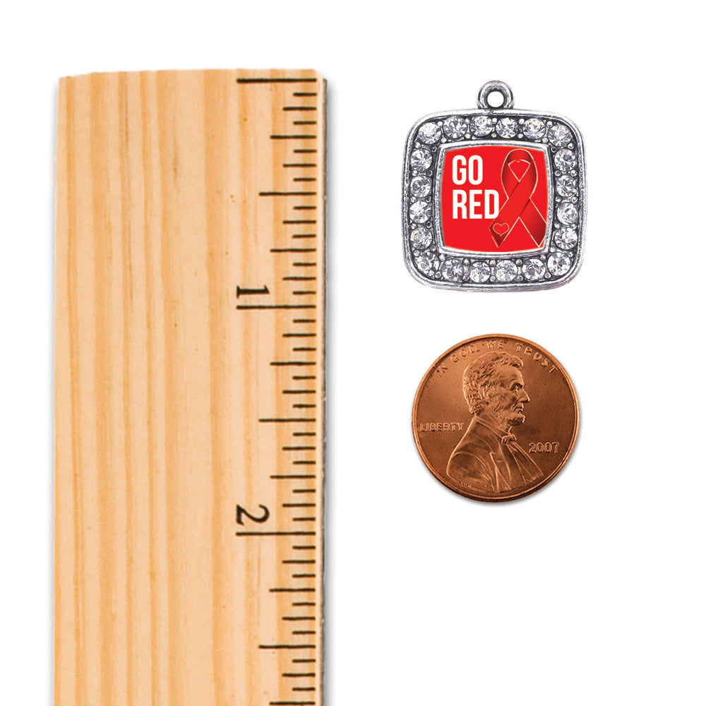 Go Red Heart Disease Awareness Square Charm
