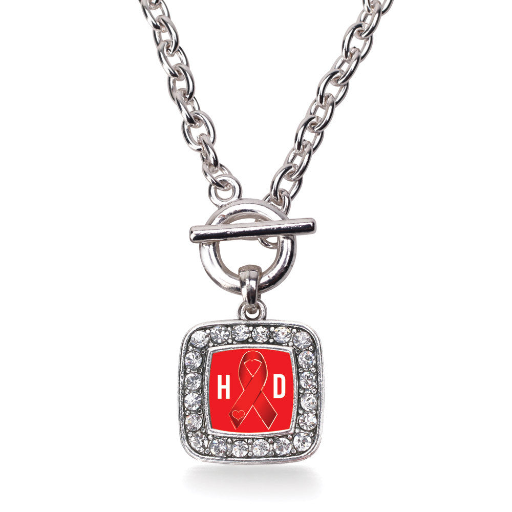 Heart Disease Awareness Ribbon Square Charm