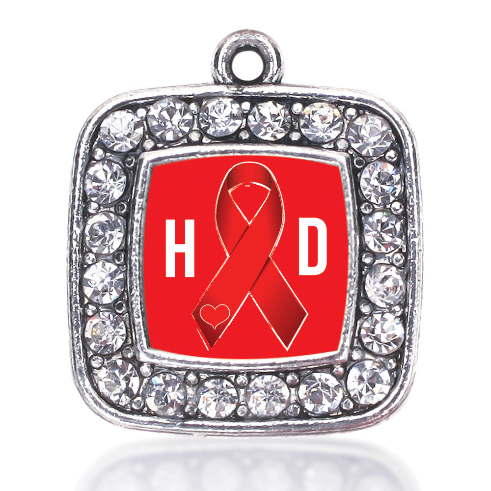 Heart Disease Awareness Ribbon Square Charm